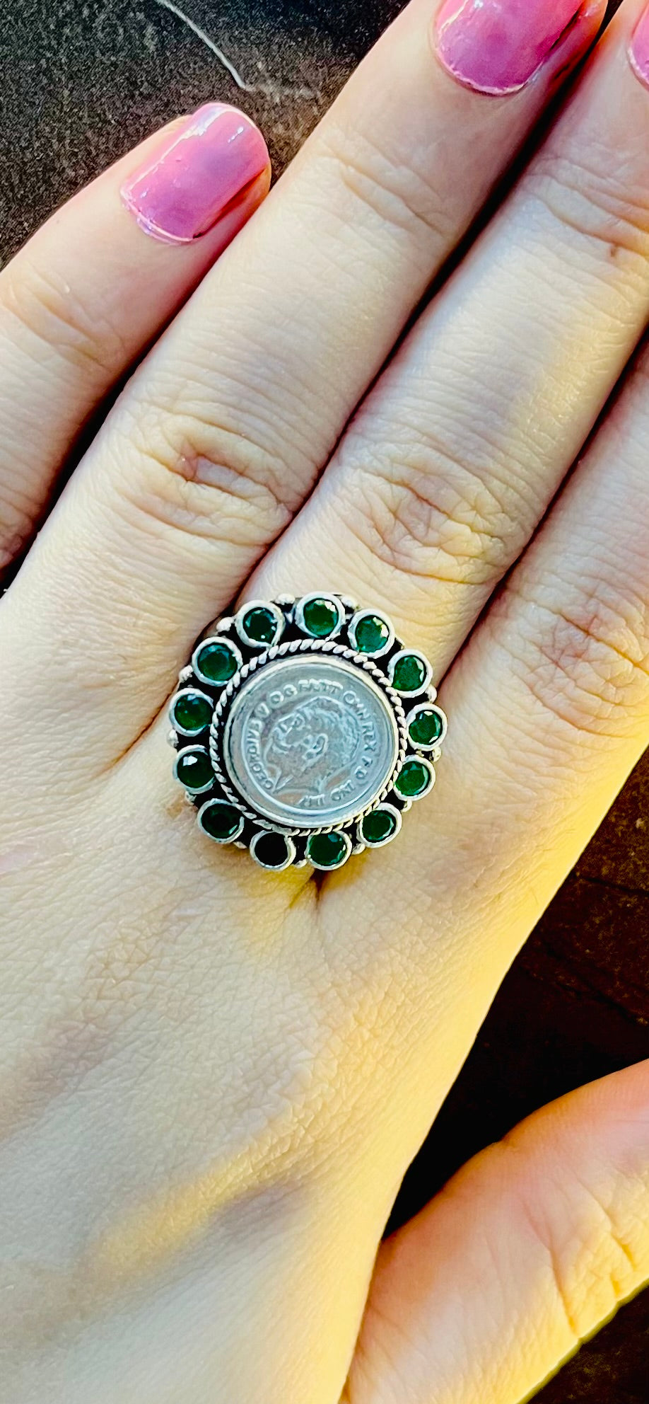92.5 Silver Coin Ring
